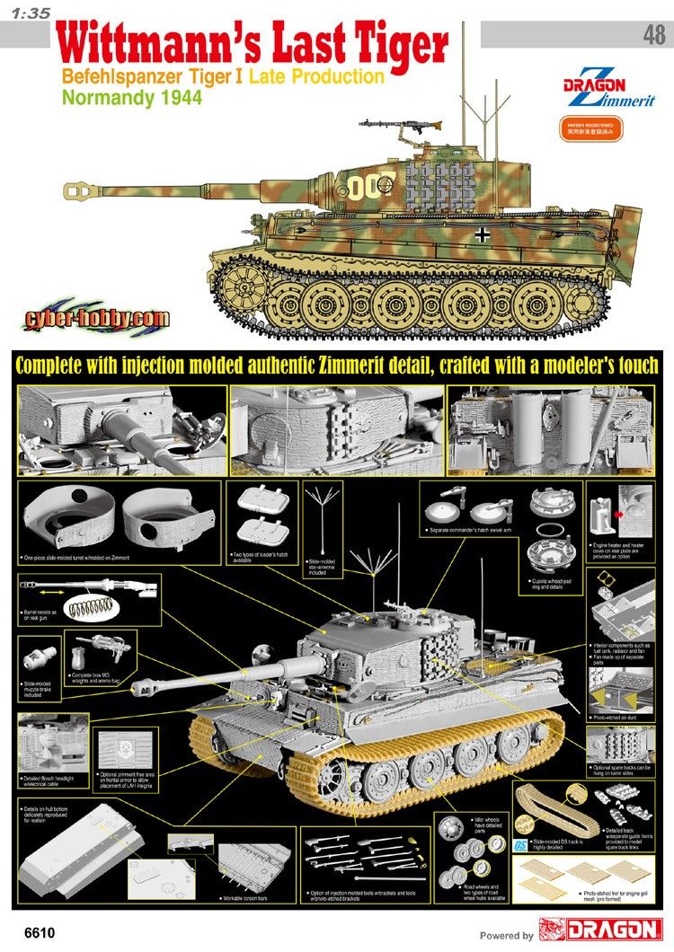 1/35 Wittmann's Last Tiger, Befehlspanzer Tiger I Late Production, Normandy  1944