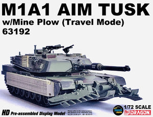 63192 - 1/72 M1A1 AIM TUSK w/Mine Plow (Travel Mode)