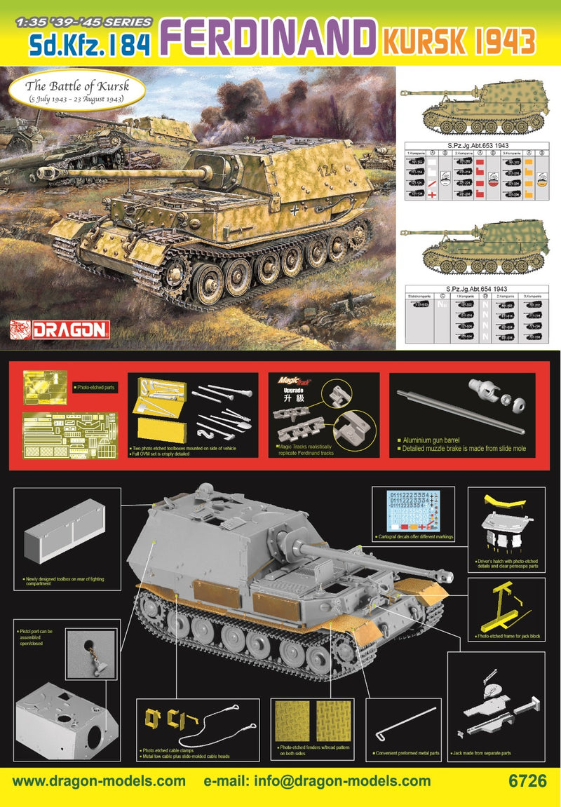 1/35 Sd.Kfz.184 Ferdinand (the Battle of Kursk) – Cyber Hobby