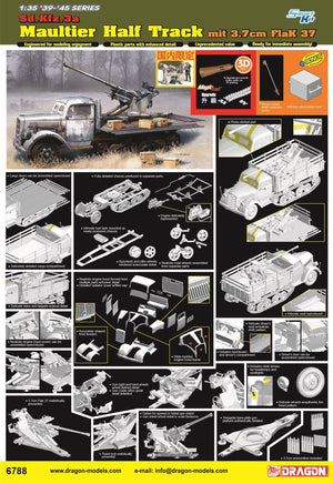 1/35 Sd.Kfz.3a Maultier Half Track mit 3.7cm FlaK 37 [China Limited Version]