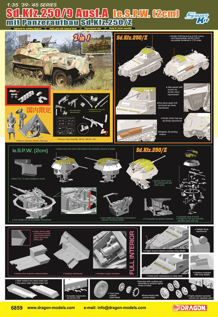 1/35 Sd.Kfz.250/9 le.s.P.W. (2cm) mit Panzeraufbau Sd.Kfz.250/Z  [China Limited Version]