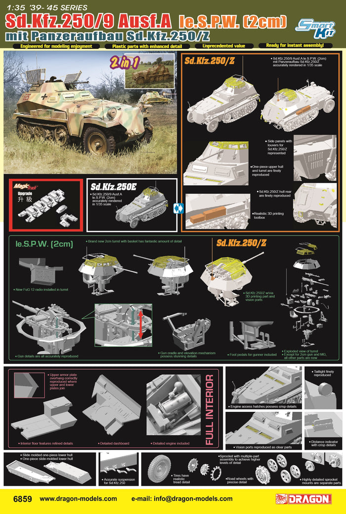 1/35 Sd.Kfz.250/9 le.s.P.W. (2cm) mit Panzeraufbau Sd.Kfz.250/Z