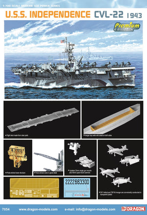 1/700 U.S.S. Independence CVL-22 1943