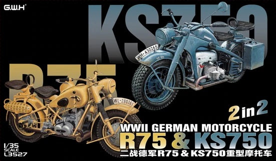 1/35 WWII German Motorcycle R75 & KS750 (2 in 2)