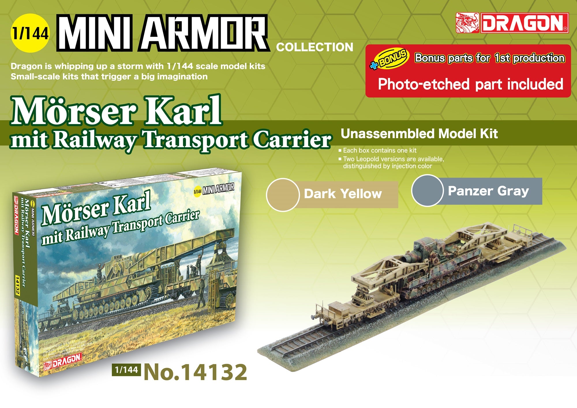 1/144 Mörser Karl mit Railway Transport Carrier (with bonus parts