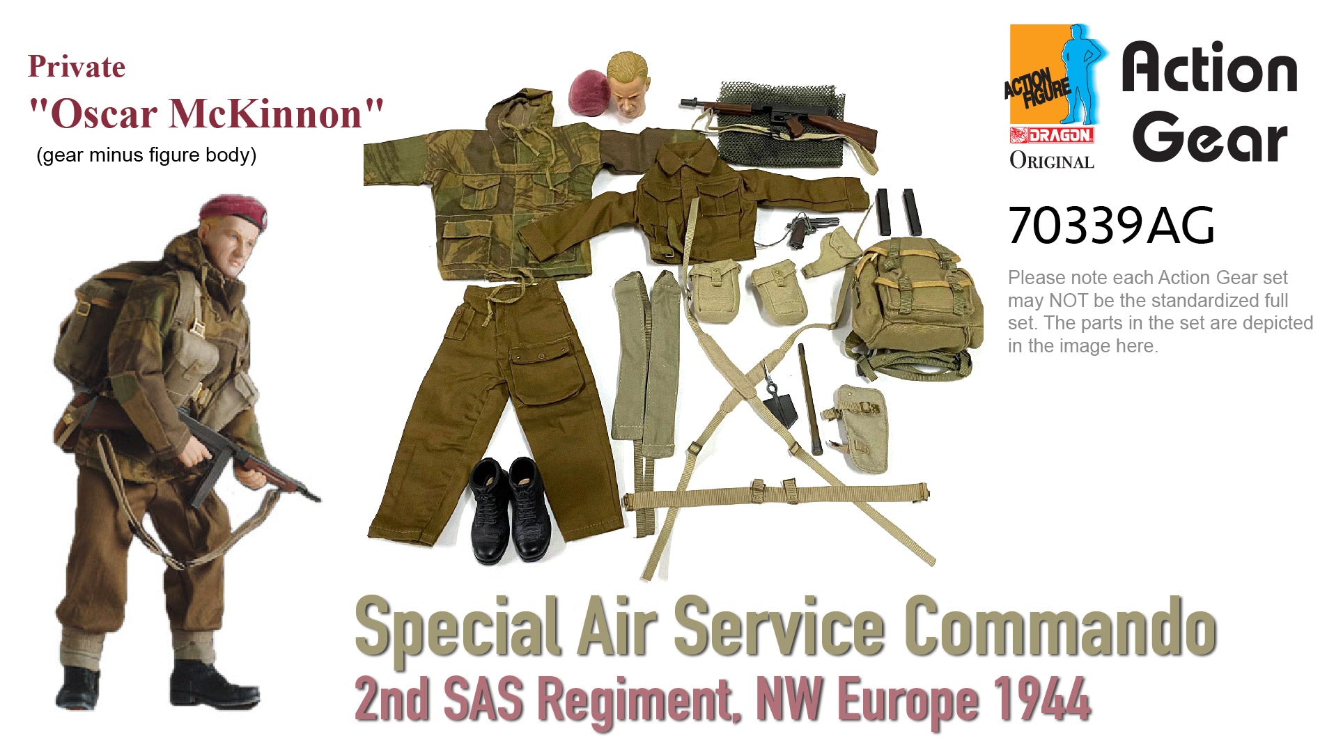 1/6 Dragon Original Action Gear for Private Oscar McKinnon, Special Air  Service Commando, 2nd SAS Regiment, NW Europe 1944